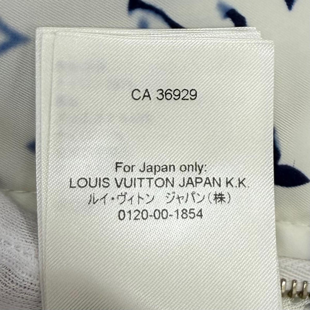 Excellent LOUIS VUITTON Jacket Monogram leather zip-up jacket white Nylon FR 34