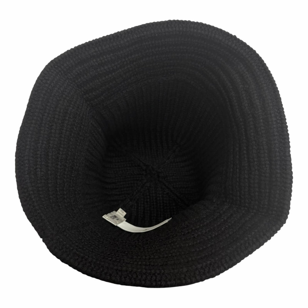 Excellent CELINE hat Trionf Applique Knit Bucket black cashmere mens