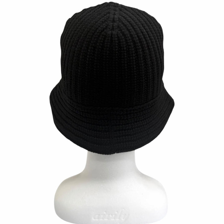 Excellent CELINE hat Trionf Applique Knit Bucket black cashmere mens