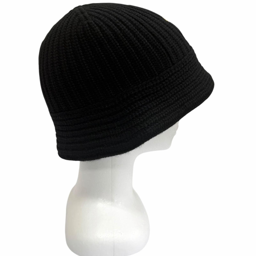Excellent CELINE hat Trionf Applique Knit Bucket black cashmere mens