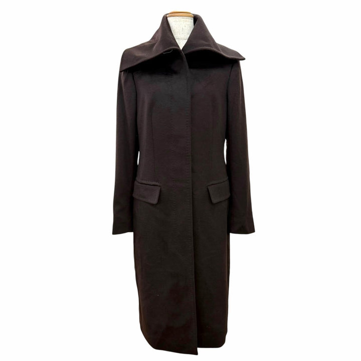 Pristine Max Mara coat White tag Dark brown wool Women IT 40 10161493