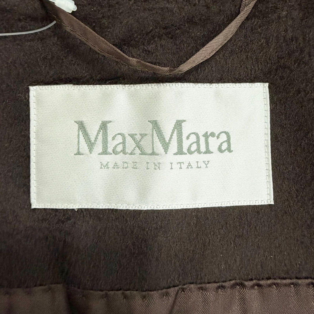 Pristine Max Mara coat White tag Dark brown wool Women IT 40 10161493