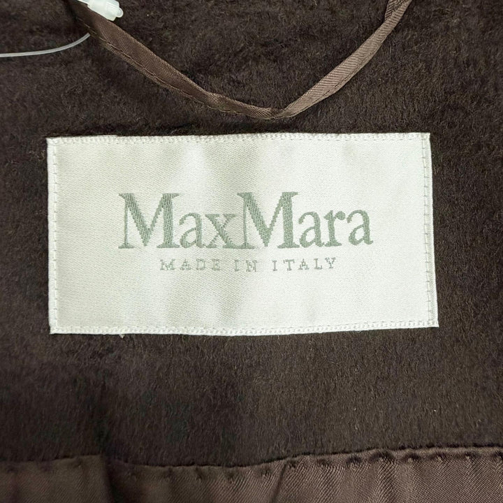 Pristine Max Mara coat White tag Dark brown wool Women IT 40 10161493