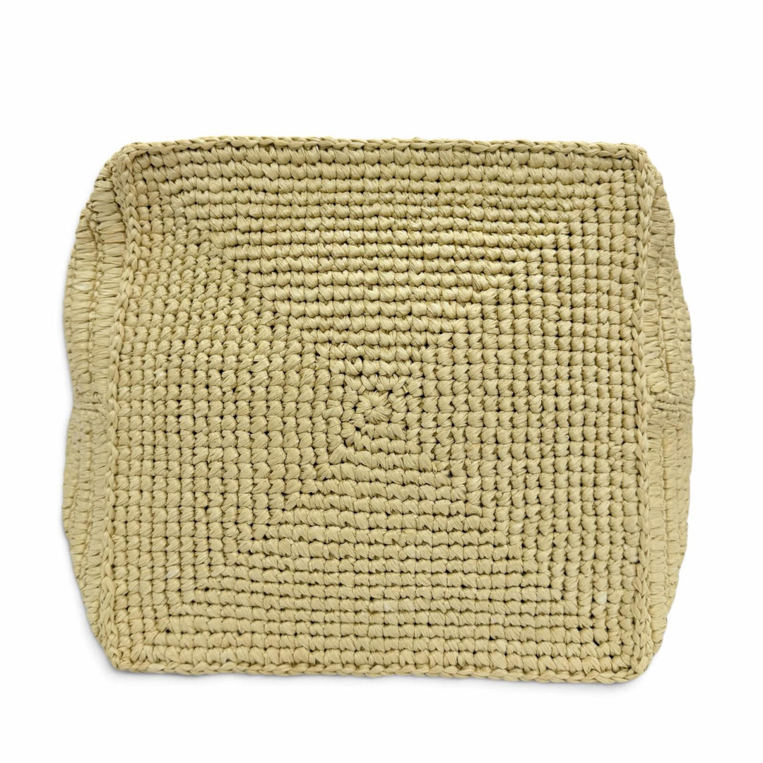Pristine GUCCI Tote Bag GG logo raffia leather basket bag natural Women 836506