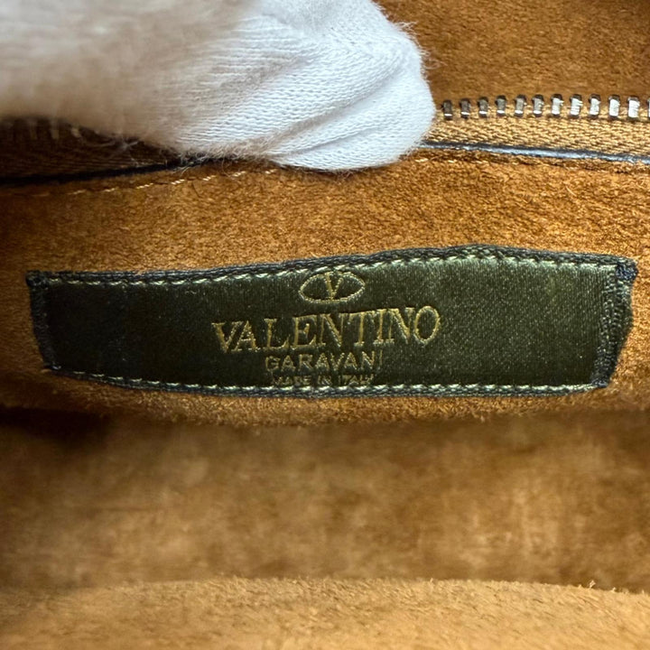Excellent Valentino Garavani Shoulder Bag Rockstud Turquoise Embellished Leather