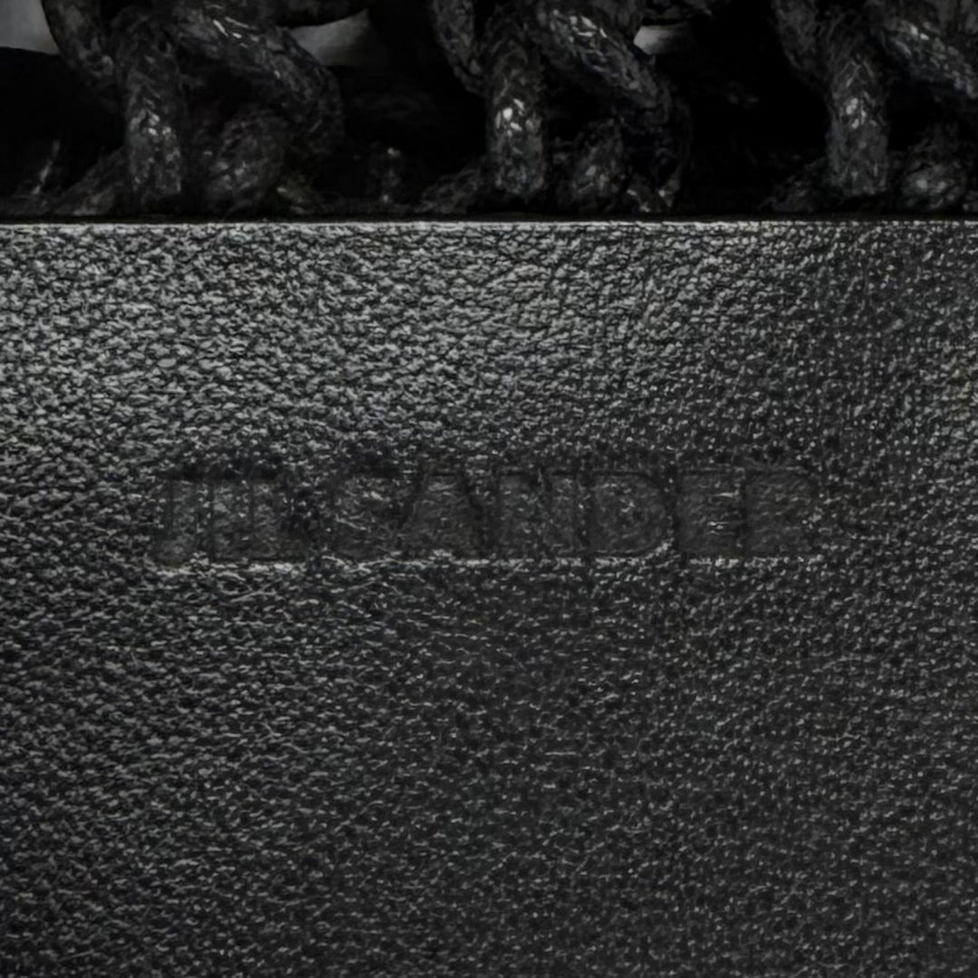 Excellent JIL SANDER Shoulder Bag Logo-embroidered leather accents 2-way handbag