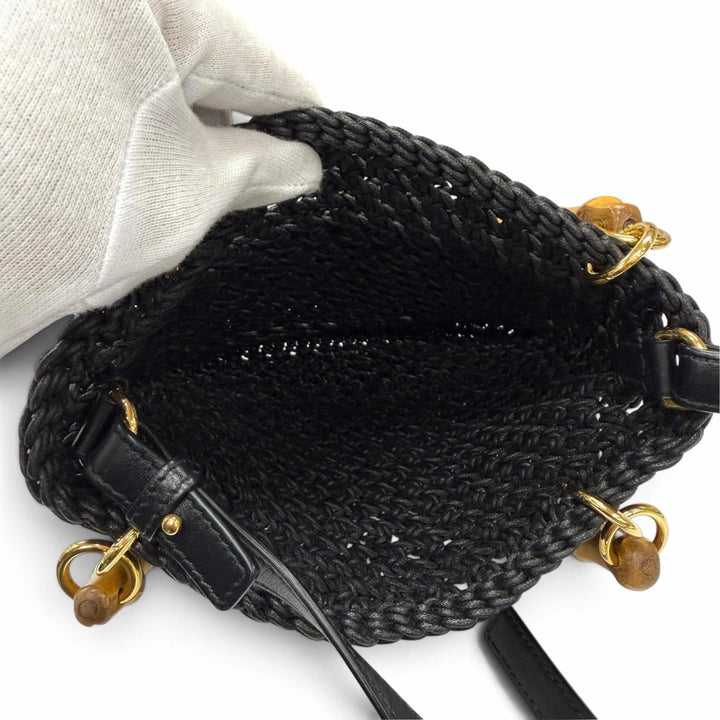 Excellent JIL SANDER Shoulder Bag Logo-embroidered leather accents 2-way handbag