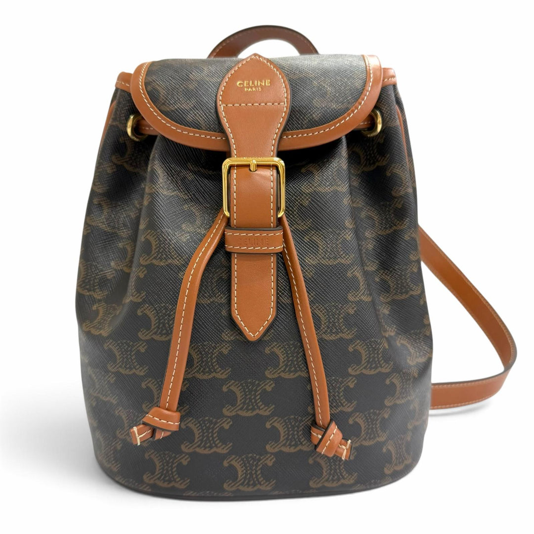 Pristine CELINE Mini Folco Backpack Triomphe canvas Women 197662CAS.04LU