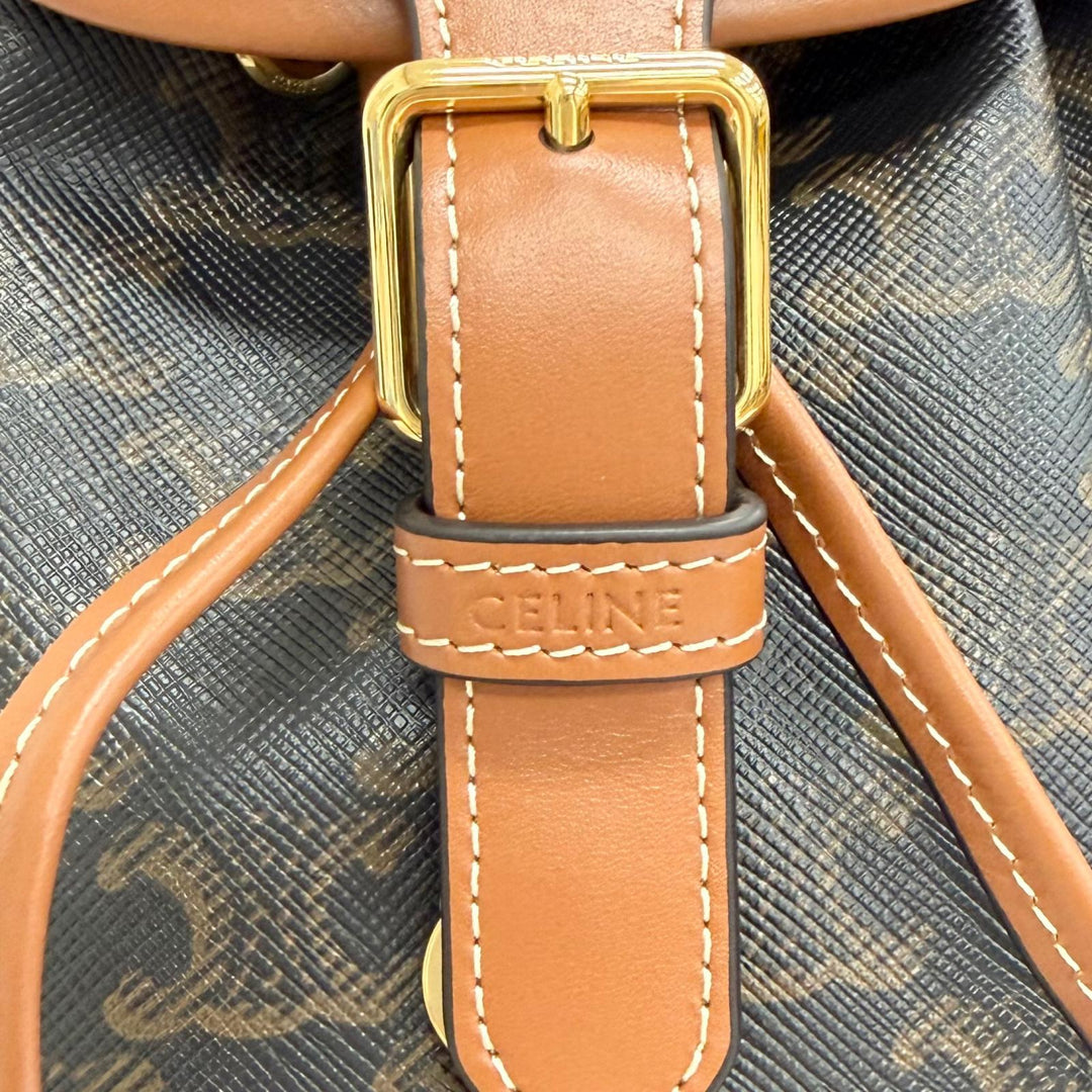 Pristine CELINE Mini Folco Backpack Triomphe canvas Women 197662CAS.04LU