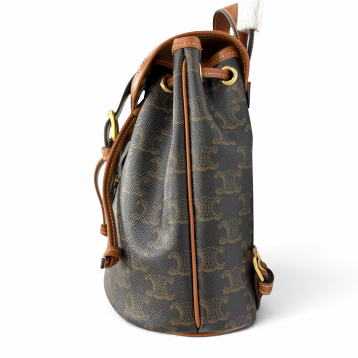Pristine CELINE Mini Folco Backpack Triomphe canvas Women 197662CAS.04LU