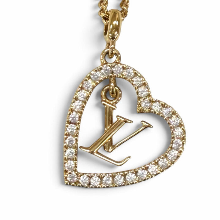 Very Good LOUIS VUITTON Necklace Necklace My LV Heart gold Women M02389