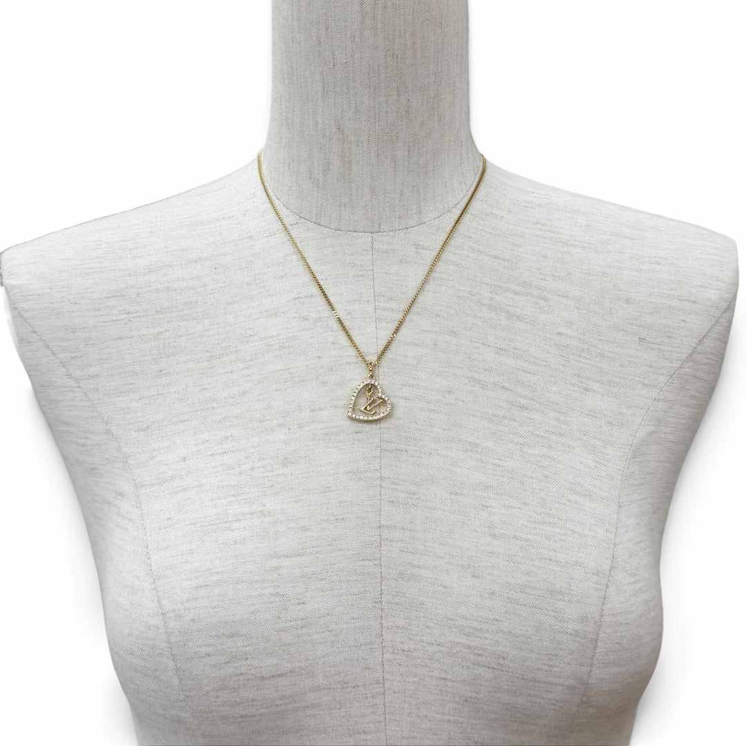 Very Good LOUIS VUITTON Necklace Necklace My LV Heart gold Women M02389