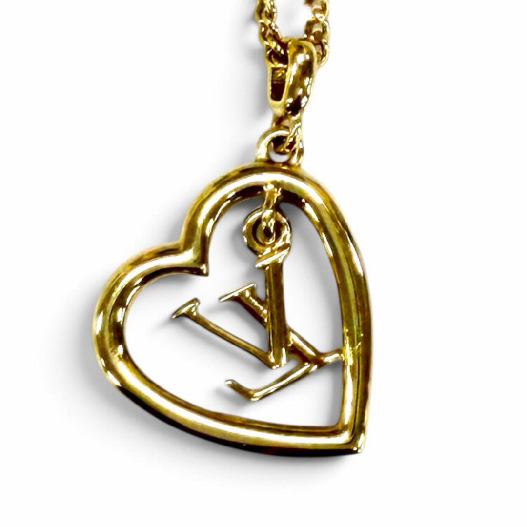 Very Good LOUIS VUITTON Necklace Necklace My LV Heart gold Women M02389