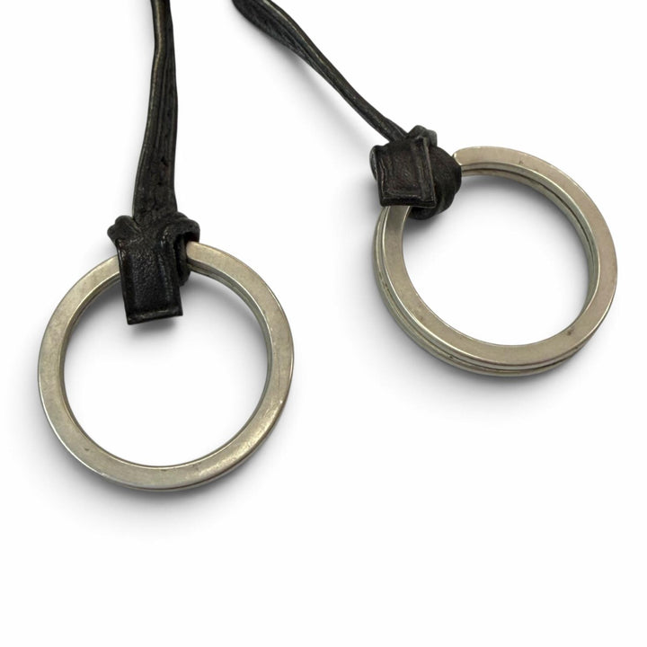 Very Good HERMES Necklace Large Clochette Margiela period black leather mens