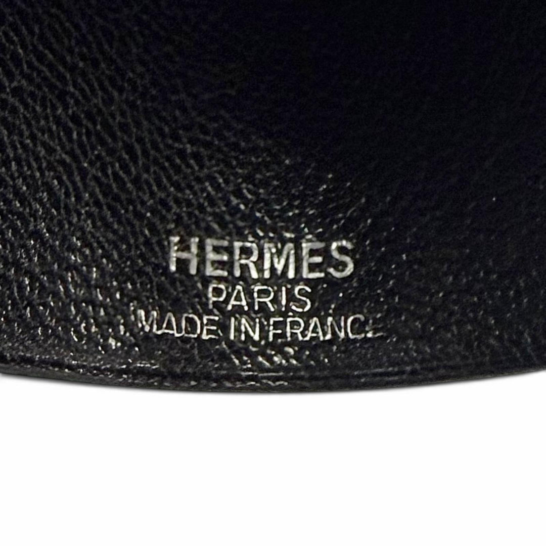 Very Good HERMES Necklace Large Clochette Margiela period black leather mens
