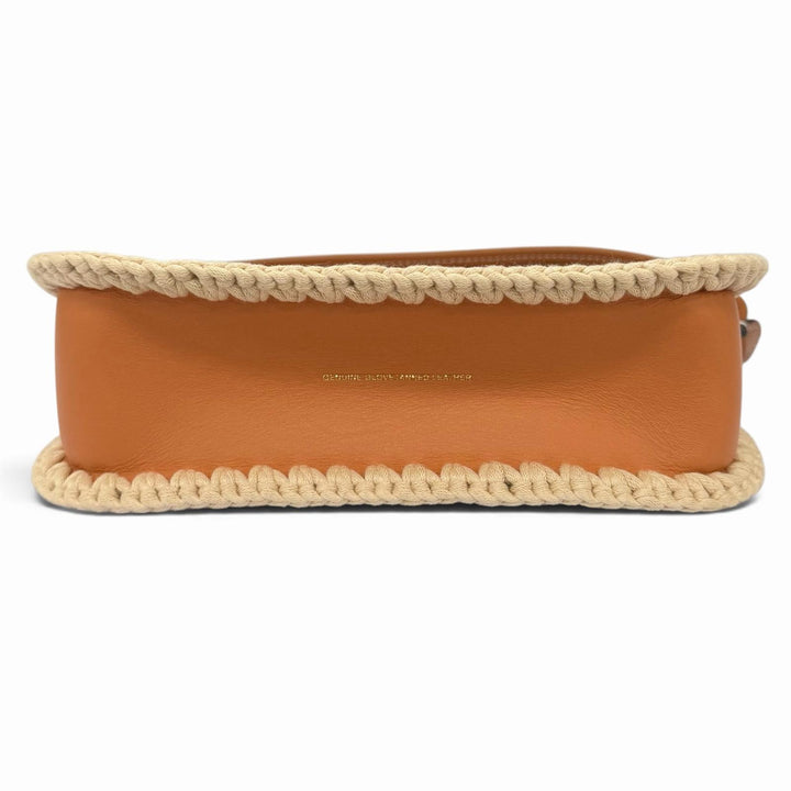 Pristine COACH Handbag Swinger 20 Charm-attached wide crochet leather CJ643