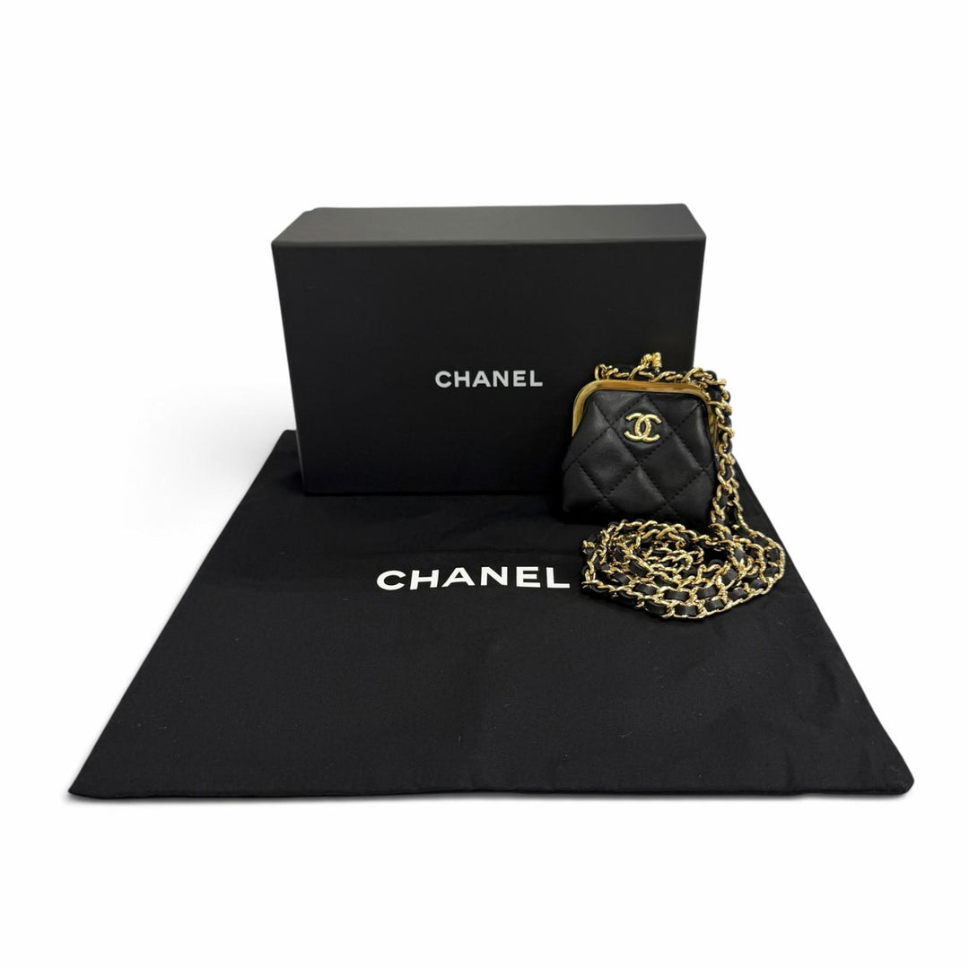 Great CHANEL Matelassé COCO Mark Mini Chain Shoulder Bag (Random Number) black