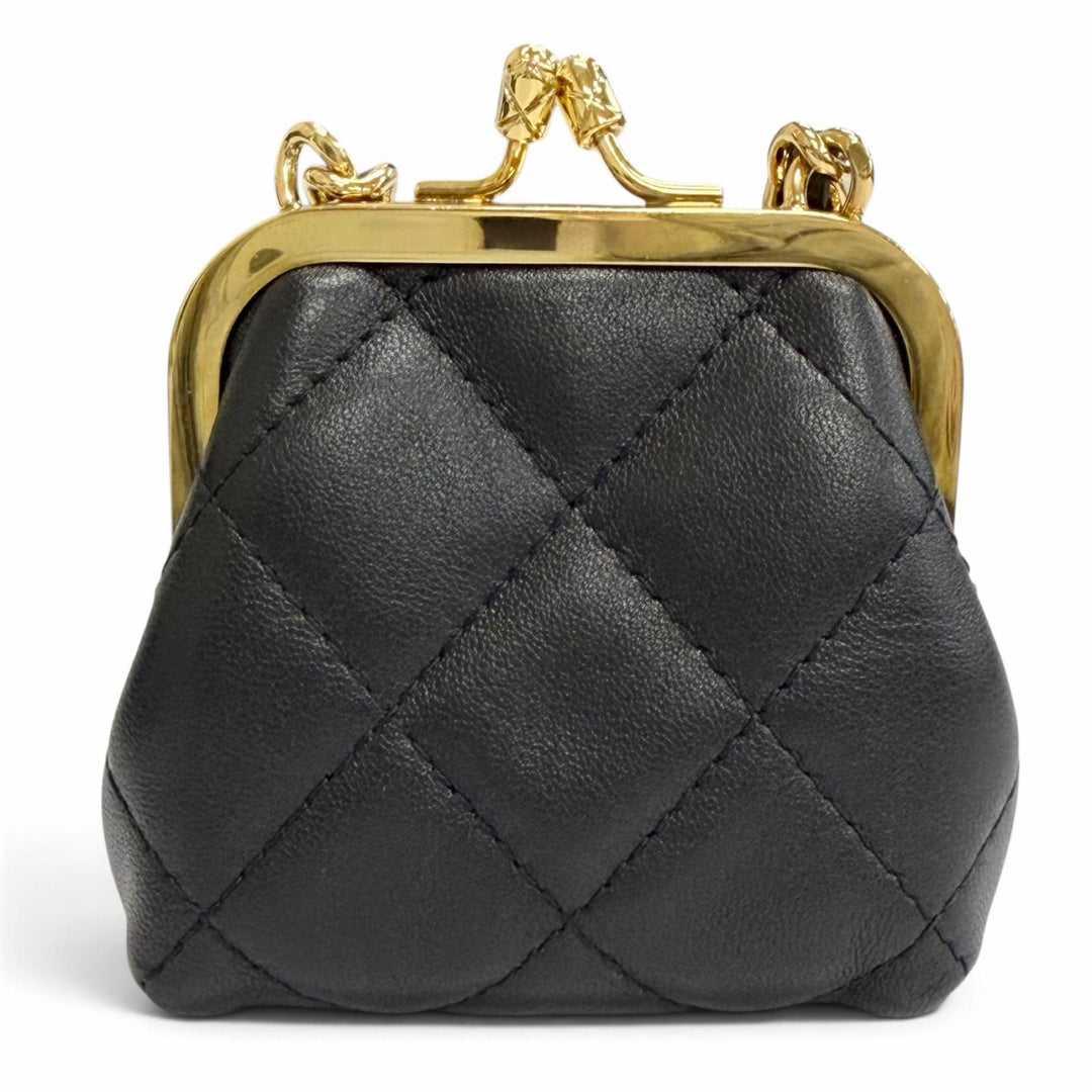 Great CHANEL Matelassé COCO Mark Mini Chain Shoulder Bag (Random Number) black