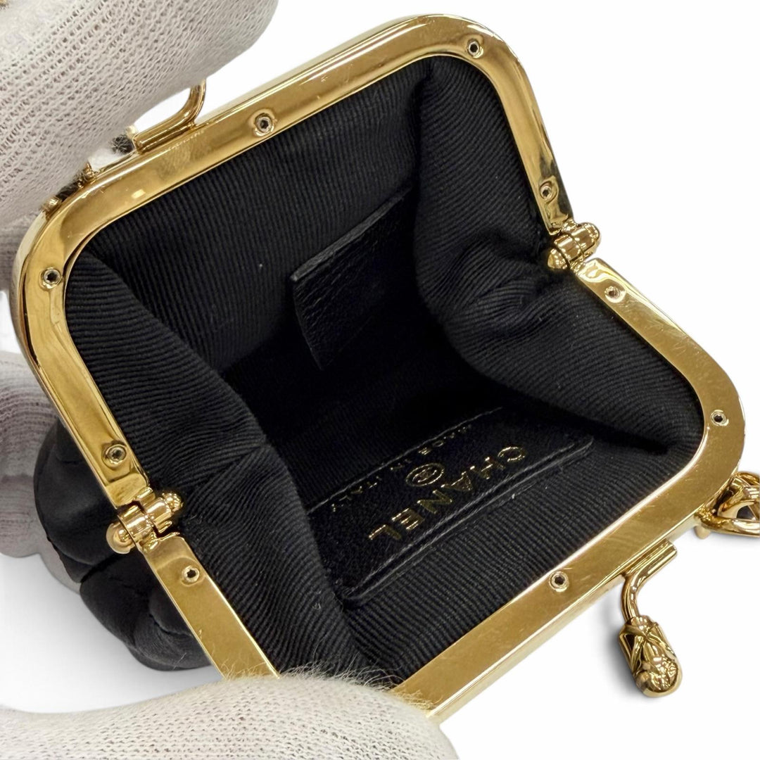 Great CHANEL Matelassé COCO Mark Mini Chain Shoulder Bag (Random Number) black