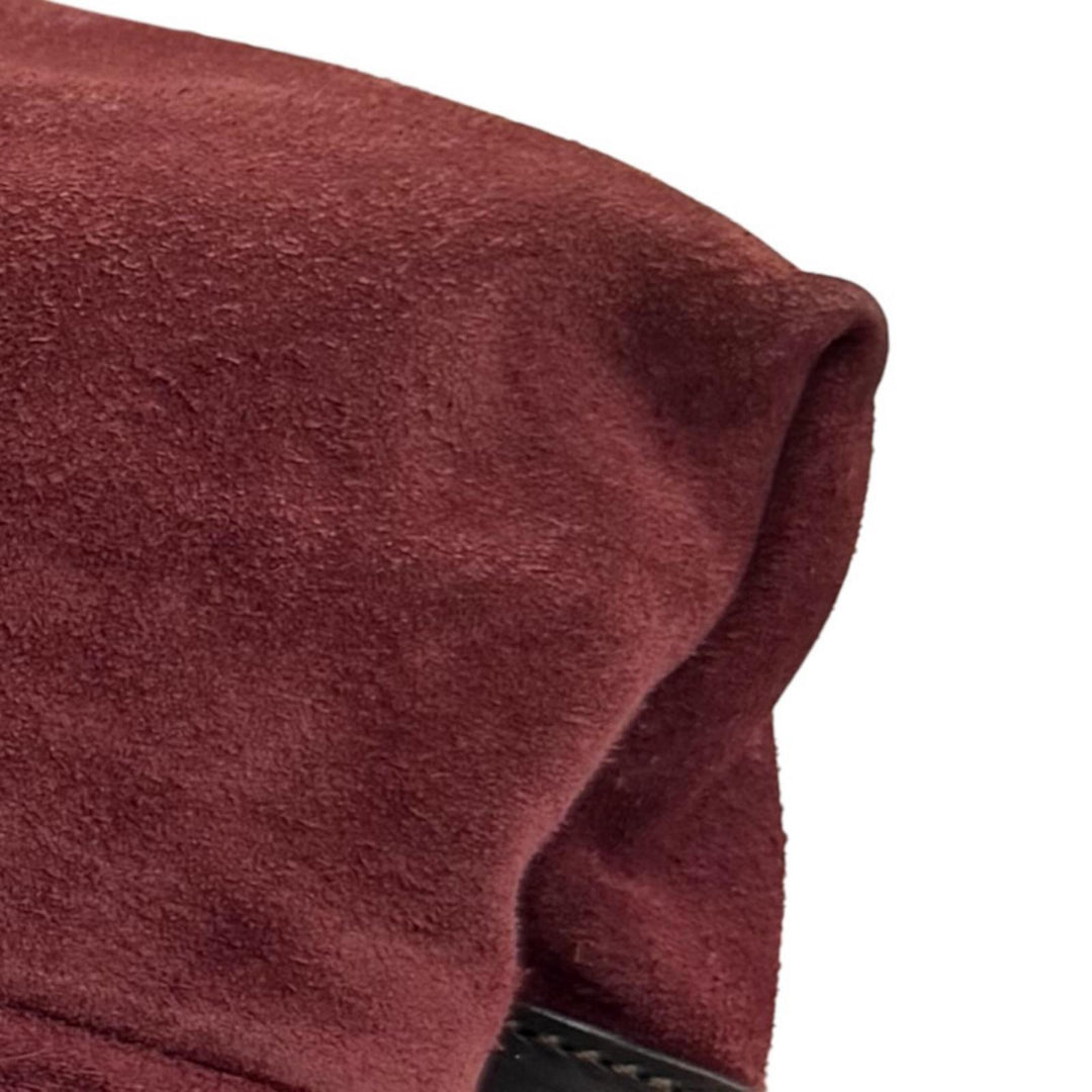Great Felisi Shoulder Bag wine-red Suede leather mens 18/43 SN