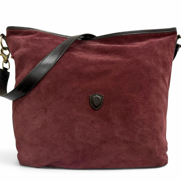Great Felisi Shoulder Bag wine-red Suede leather mens 18/43 SN