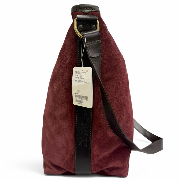 Great Felisi Shoulder Bag wine-red Suede leather mens 18/43 SN