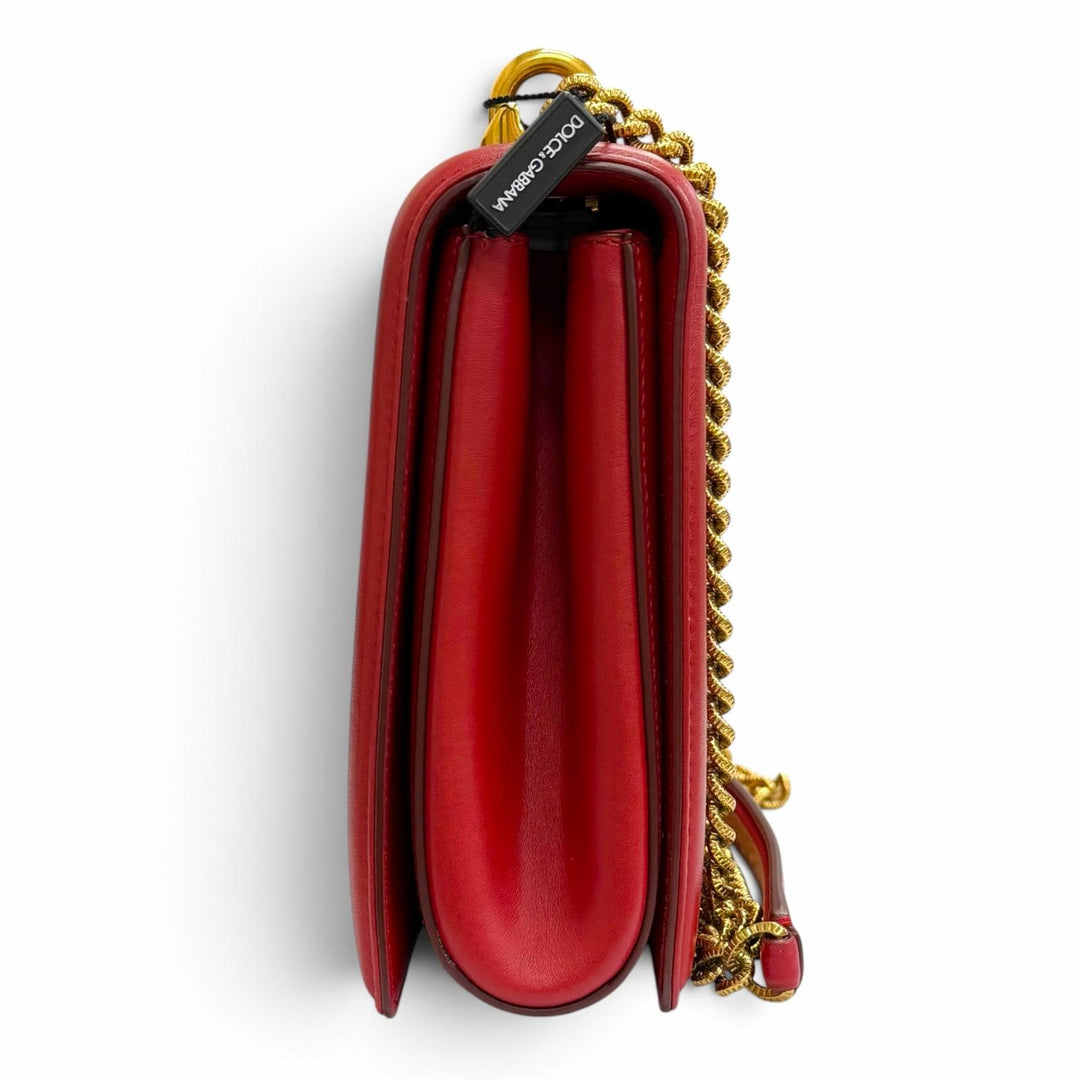 Pristine DOLCE&GABBANA Shoulder Bag devotion DG Pearl Logo Leather Chain BB6651