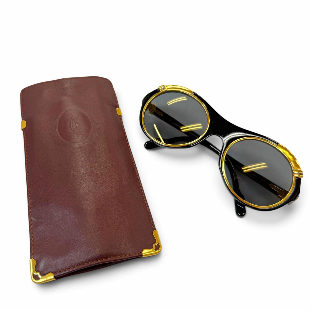 Great Cartier sunglasses Diaboro Eyewear with Metal Logo black mens