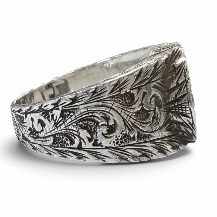Great GUCCI Ring ring Interlocking G Arabesque Silver AG925 mens 23