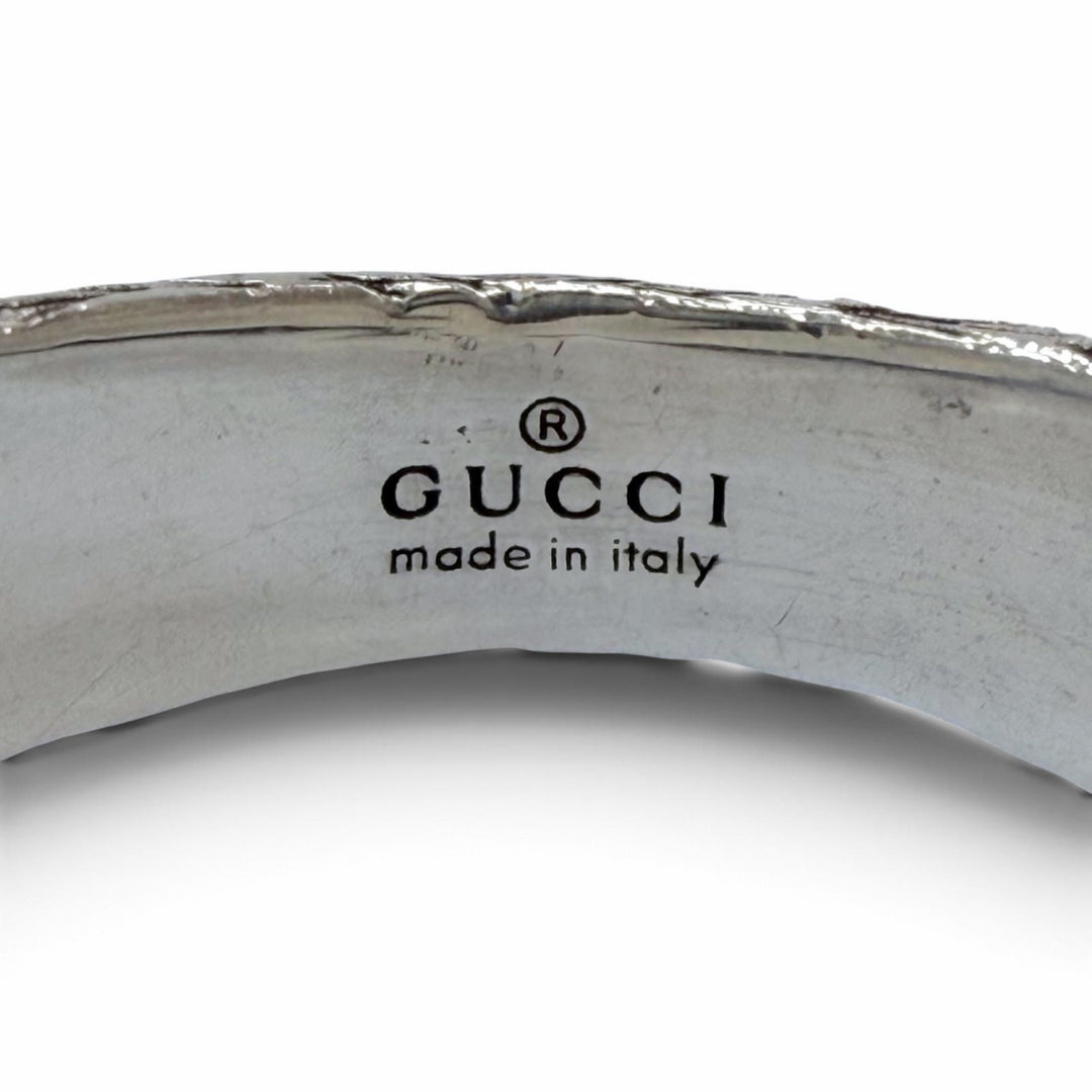 Great GUCCI Ring ring Interlocking G Arabesque Silver AG925 mens 23