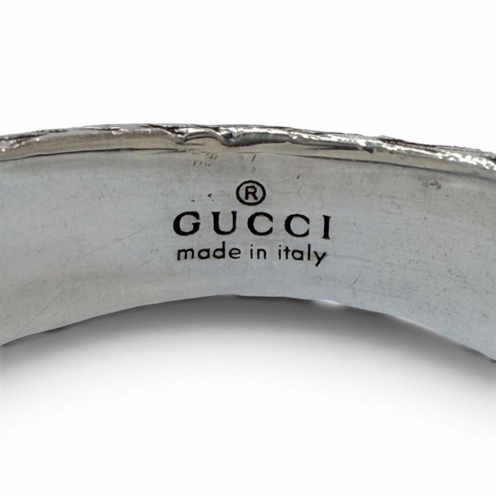 Great GUCCI Ring ring Interlocking G Arabesque Silver AG925 mens 23