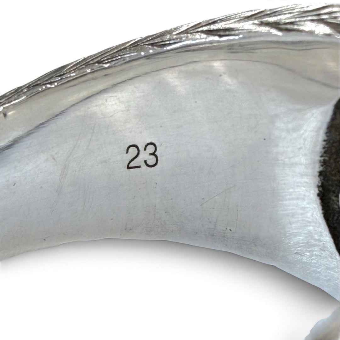 Great GUCCI Ring ring Interlocking G Arabesque Silver AG925 mens 23