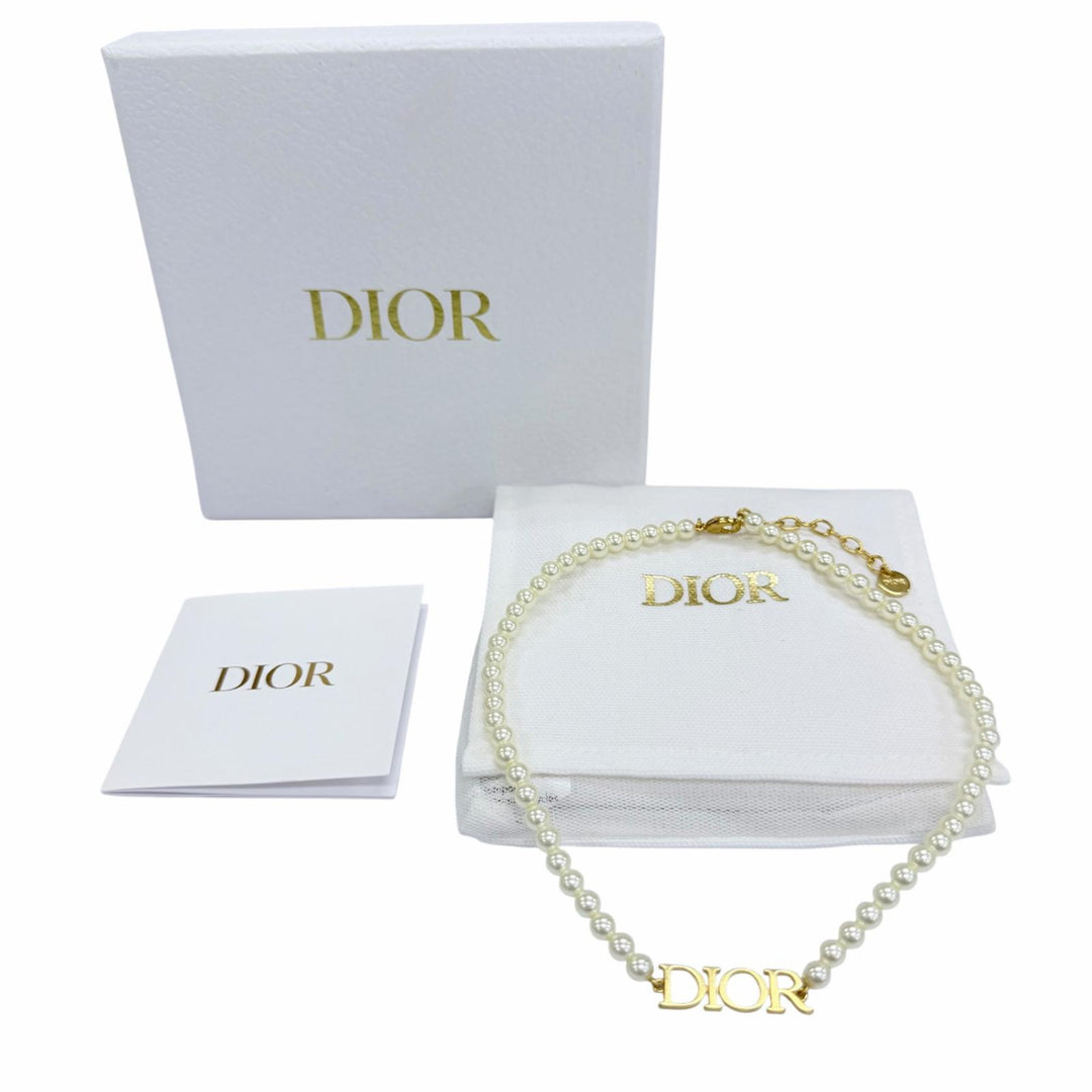 Excellent DIOR Necklace DIOREVOLUTION NECKLACE Pearl Necklace Choker gold Women