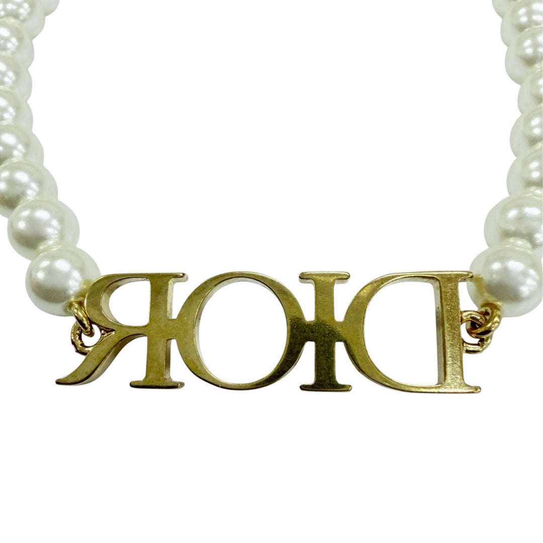 Excellent DIOR Necklace DIOREVOLUTION NECKLACE Pearl Necklace Choker gold Women