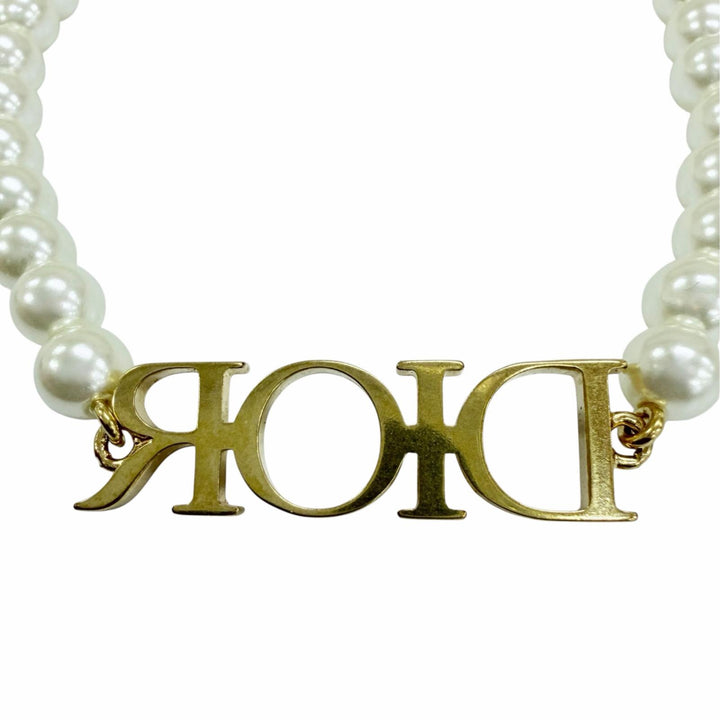 Excellent DIOR Necklace DIOREVOLUTION NECKLACE Pearl Necklace Choker gold Women