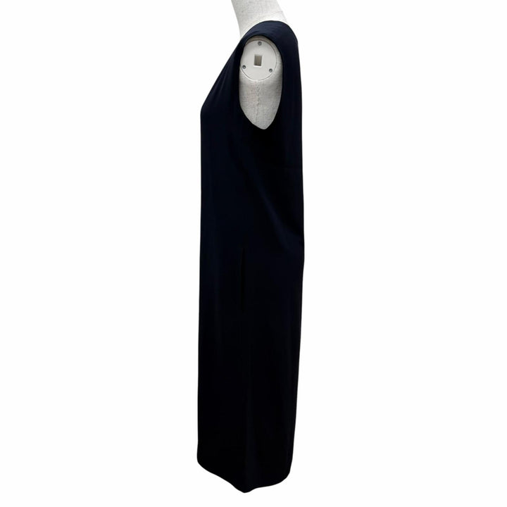 Great HERMES one piece Margiela era Valeuse sleeveless V-neck Navy silk Women 34