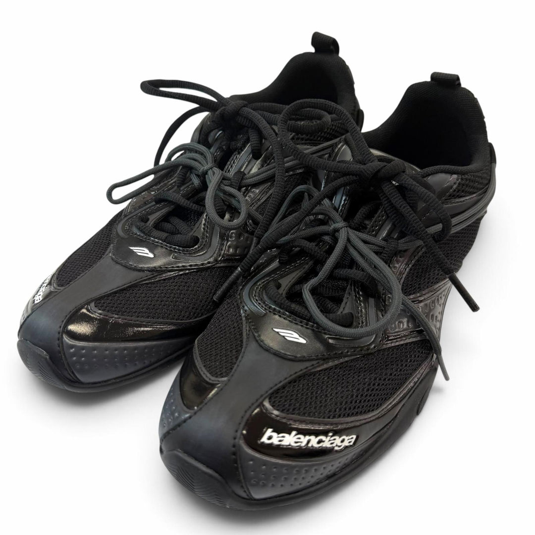 Excellent BALENCIAGA Low cut sneakers Radar Sneaker Lace up black mesh 41 865703