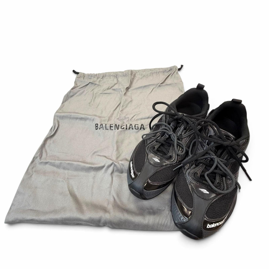 Excellent BALENCIAGA Low cut sneakers Radar Sneaker Lace up black mesh 41 865703