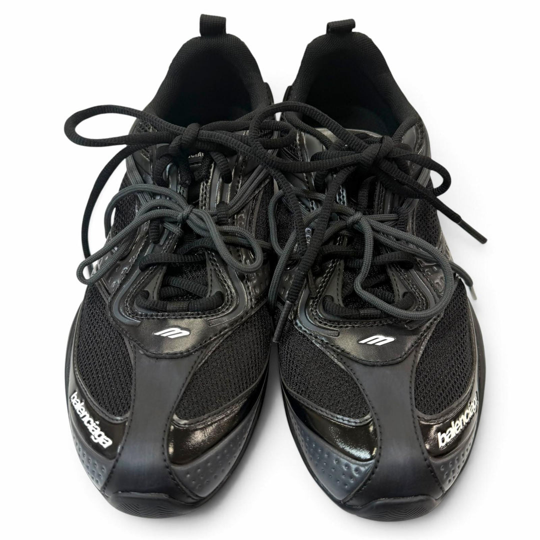 Excellent BALENCIAGA Low cut sneakers Radar Sneaker Lace up black mesh 41 865703