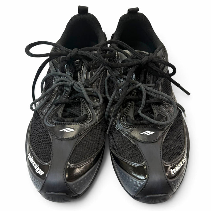 Excellent BALENCIAGA Low cut sneakers Radar Sneaker Lace up black mesh 41 865703