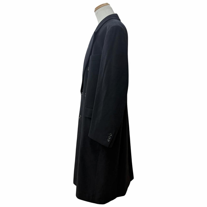 Great LANVIN CLASSIQUE Double chester coat black cashmere mens 52