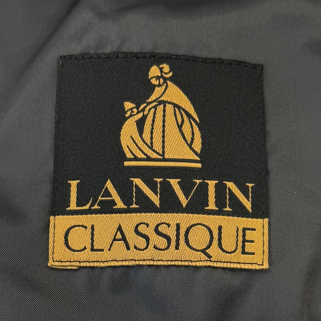 Great LANVIN CLASSIQUE Double chester coat black cashmere mens 52