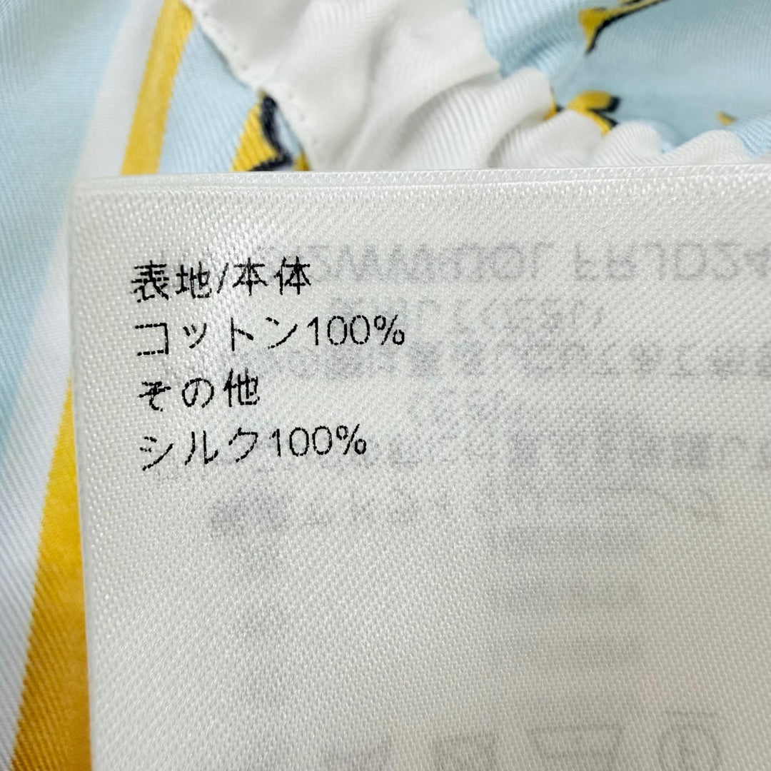 Pristine LOUIS VUITTON one piece Silk-trimmed monogram scarf Light blue XS