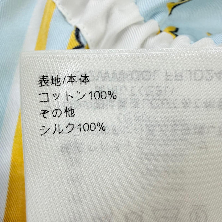 Pristine LOUIS VUITTON one piece Silk-trimmed monogram scarf Light blue XS