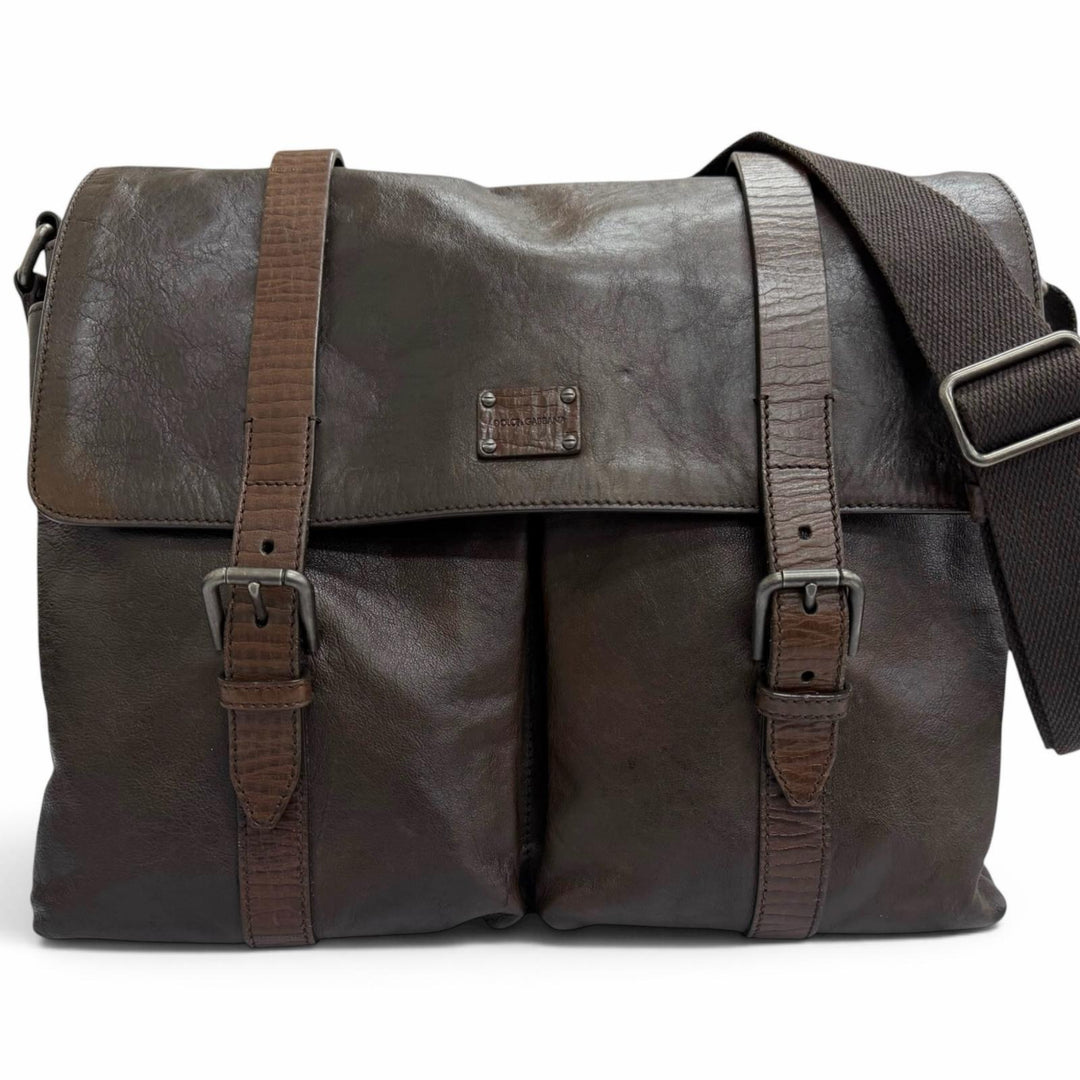 Excellent DOLCE&GABBANA Shoulder Bag Antique Leather Messenger Bag