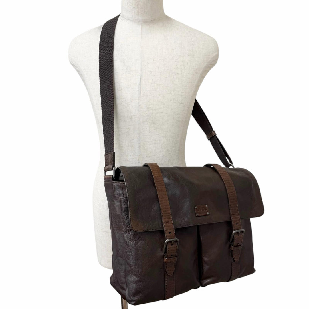 Excellent DOLCE&GABBANA Shoulder Bag Antique Leather Messenger Bag