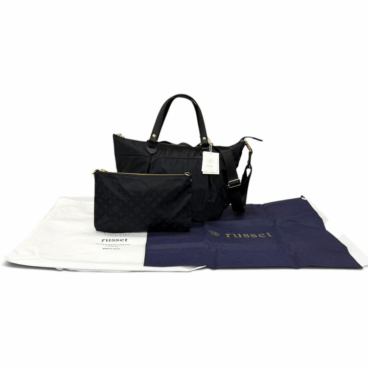 Pristine russet Tote Bag Monogram nylon jacquard 2-way bag with pouch polyester