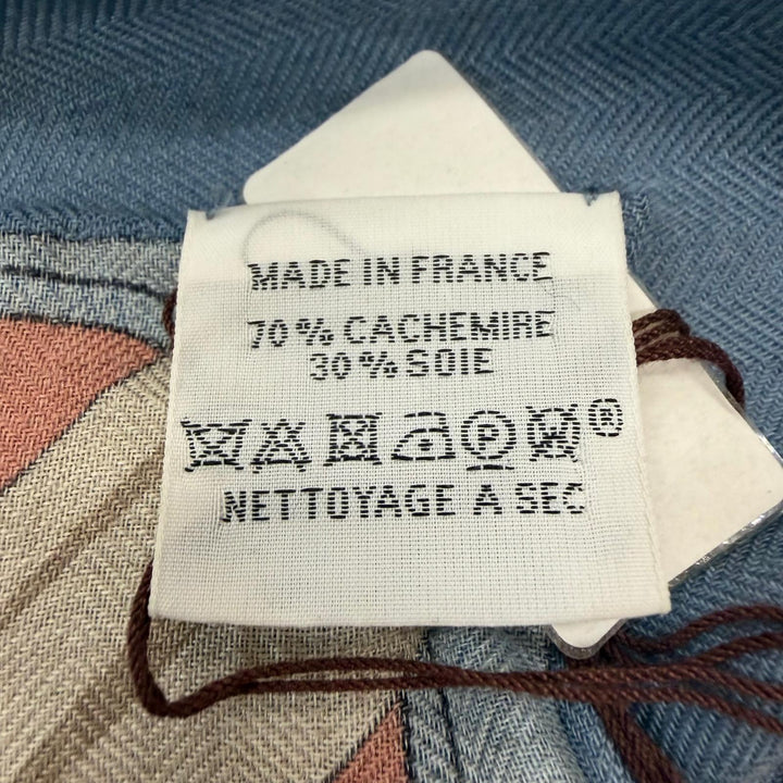 Pristine HERMES scarf Carré 90 Encadré Éperon d'Or cashmere Women