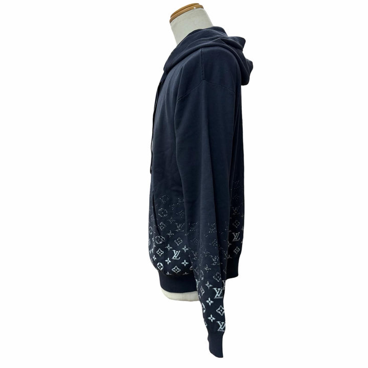 Excellent LOUIS VUITTON hoodie Gradient Cotton Hoodie Monogram Navy cotton L