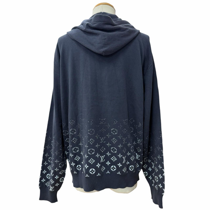 Excellent LOUIS VUITTON hoodie Gradient Cotton Hoodie Monogram Navy cotton L